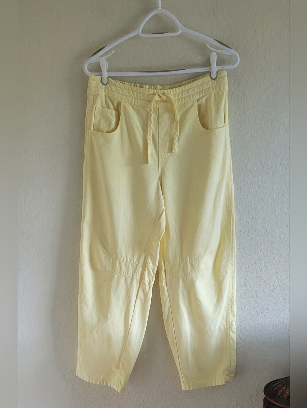 YFB Yellow Barret Barrel  Drawstring Pants. Butter. Sz. L Scandi Girl Preppy.